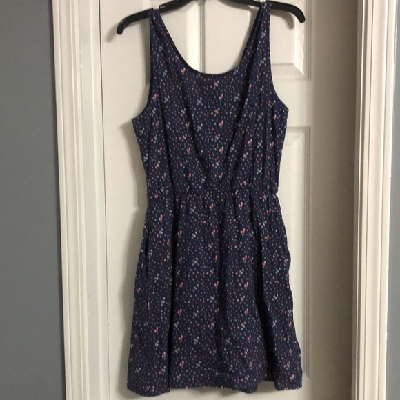 Vintage Levi’s 100% Cotton Button Front Mini Tank Dress in Navy and Pink Petal - Picture 10 of 13